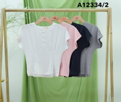 Áo Kiểu Lụa Tay Con Chiết Eo - A12334/2