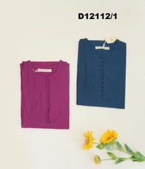 Đầm Thường Ngày Phom Suông Tơ Cotton Qua Gối Xếp Ly - D12112/1