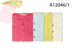 Áo Kiểu Tơ Linen Tay Dài Xếp Ly - A12046/1