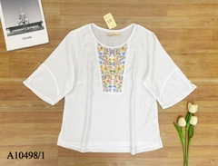 Áo Trung Niên Tơ Xốp Tay Lở Thêu Họa Tiết - A10498/1/7
