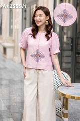 Áo Kiểu Linen Tay Lở Thêu Họa Tiết - A12555/1