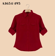 Áo Sơ Mi Cotton Màu Tay Dài - A1654/495