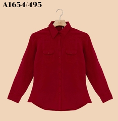 Áo Sơ Mi Cotton Màu Tay Dài - A1654/495