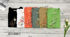 Đầm Trung Niên Phom Suông Linen Maxi Thêu Họa Tiết - D11490/1