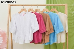 Áo Kiểu Linen Tay Lở Xếp Li - A12006/1