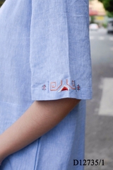 Đầm Thường Ngày Phom Suông Linen Maxi Thêu Họa Tiết - D12735/1