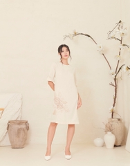 Đầm Thường Ngày Phom Suông Linen Qua Gối Thêu Họa Tiết - D11987/5