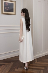 Váy Đầm Nữ Maxi Suông Sát Nách Cổ Tim Lụa Dày Đính Hoa 3D Sang Trọng Đi Tiệc - D12880LW01