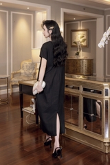 SWANLAKE | Váy Đầm Nữ Maxi Suông Linen Thêu Hoa Tay Hến Có Túi Xẻ Tà Khóa Kéo Tiệc Công Sở D12985LW01