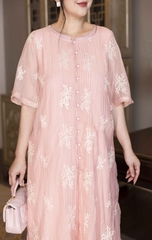 SWANLAKE | Đầm 2 Lớp Cổ Nẹp Vải Tơ Bông - D11030LW07