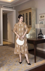 SWANLAKE | Đầm 2 Lớp Cổ Nẹp Vải Tơ Bông - D11030LW07