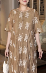 SWANLAKE | Đầm 2 Lớp Cổ Nẹp Vải Tơ Bông - D11030LW07