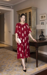 SWANLAKE | Đầm 2 Lớp Cổ Nẹp Vải Tơ Bông - D11030LW07