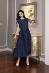 SWANLAKE | Váy Đầm Midi Tơ Cotton Có Cột Dây Chất Tơ Tay Hến D12971LW01