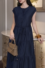 SWANLAKE | Váy Đầm Midi Tơ Cotton Có Cột Dây Chất Tơ Tay Hến D12971LW01