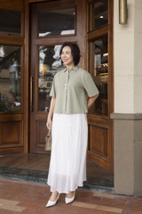 Áo Trung Niên Linen Tay Lở Thêu Họa Tiết - A12530/1