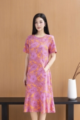 Đầm Linen Bông Đuôi Cá Phom Ôm Swanlake - D11531LW04