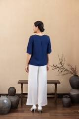 M Collection | Quần Trung Niên Tặng Mẹ Ống Suông Lưng Thun Lụa Hàn - Q12325LW01