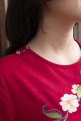 SWANLAKE | Váy Đầm Nữ Suông Vải Linen Thêu Hoa Cổ Tròn Tay Lỡ Có Túi Công Sở Thanh Lịch D13239LW01