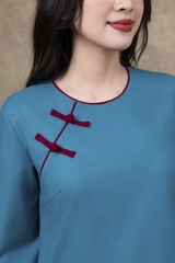 SWANLAKE | Váy Đầm Nữ Midi Suông Cổ Tròn Tay Lỡ Chất Vải Linen Thêu Hoa Cao Cấp Đi Tiệc D13228LW01