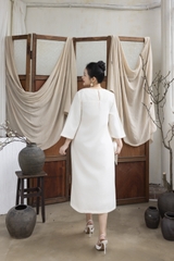 M COLLECTION | Đầm Thường Ngày Phuom Suong Lụa Dày Dài Qua Gối D13259LW01