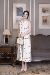 SWANLAKE | Váy Đầm Nữ Maxi Suông Sát Nách Có Túi In Vệt Màu Lụa Dày Co Giãn Du Lịch Biển Hè D12095LW06