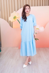 SWANLAKE | Váy Đầm Nữ Maxi Suông Đuôi Cá Vải Cotton Thêu Đục Lỗ 2 Lớp Có Túi Du Lịch Đi Biển D11522