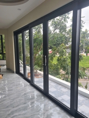Cửa đi lùa 3 day 3 cánh nhôm hệ châu âu Aluso