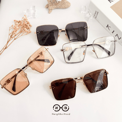 Gọng kính mát kim loại vuông 40238 thời trang cho cả nam và nữ