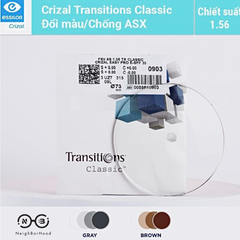 Tròng Kính Đổi Màu Essilor Crizal Transitions Classic chiết suất 1.60