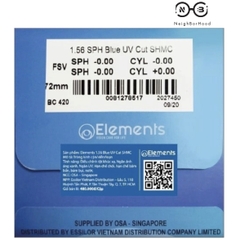 Tròng Elements Blue UV CUT chiết suất 1.56