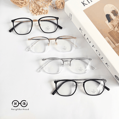 Gọng kính cận kim loại vuông kc123 M2076 thời trang cho cả nam và nữ