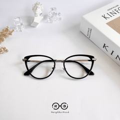 Gọng kính cận kim loại mắt mèo S11916 thời trang cho nữ