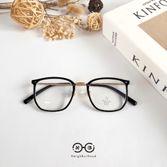 Gọng kính cận kim loại vuông kc123 M2076 thời trang cho cả nam và nữ
