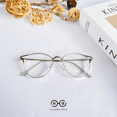 Gọng kính cận kim  loại  mắt mèo 90029 thời trang cho nữ