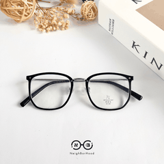 Gọng kính cận kim loại vuông kc123 M2076 thời trang cho cả nam và nữ
