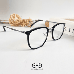 Gọng kính cận kim loại vuông kc123 M2076 thời trang cho cả nam và nữ
