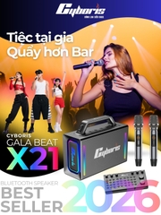 Loa Bluetooth Karaoke Cyboris X21, Công suất 200W, Loa siêu Bass, Chống nước IPX6, Pin 20000mAh.