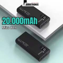 HubbFast PD20. Sạc dự phòng Siêu Nhanh, Dung lượng lớn, 20.000mAh. Hổ trợ sạc nhanh, thiết kế tiện dụng