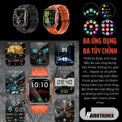Đồng hồ thể thao, có la bàn, nghe gọi thông minh, Hubb Watch NX6a 1.43"HD, Chính hãng HUBBTRONIX