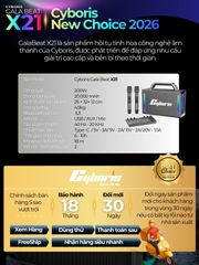 Loa Bluetooth Karaoke Cyboris X21, Công suất 200W, Loa siêu Bass, Chống nước IPX6, Pin 20000mAh.