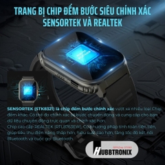 Đồng hồ thể thao, theo dõi sức khỏe thông minh, Nghe gọi, Hubb Watch A70 1.96"HD Chính Hãng HUBBTRONIX