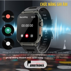 Đồng hồ thể thao, theo dõi sức khỏe thông minh, Nghe gọi, Hubb Watch A70 1.96"HD Chính Hãng HUBBTRONIX