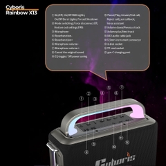 Loa Karaoke Bluetooth Cyboris Rainbow X13 100W | Âm Thanh Đỉnh Cao, Đèn RGB