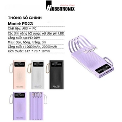 Sạc nhanh 66W. Dung lượng 20.000mAh. Hổ trợ sạc nhanh. Tích hợp cáp kết nối sẵn