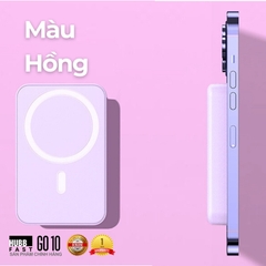 Sạc Dự Phòng 10000mAh -HubbFast Go10 Không Dây Nam Châm, Sạc Nhanh 15W, Hỗ Trợ iPhone 12-15