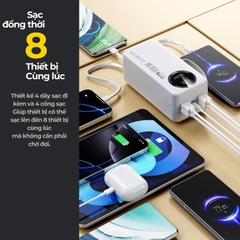 Sạc dự phòng 30000mAh tích hợp 4 cáp sạc nhanh 22.5W màn hình LED hiển thị pin cho điện thoại máy tính bảng HubbFast ECO 30