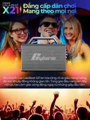 Loa Bluetooth Karaoke Cyboris X21, Công suất 200W, Loa siêu Bass, Chống nước IPX6, Pin 20000mAh.