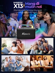 Loa Karaoke Bluetooth Cyboris Rainbow X13 100W | Âm Thanh Đỉnh Cao, Đèn RGB