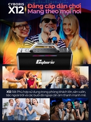 Loa Bluetooth Cyboris X12 200W – Karaoke không dây hoàn hảo